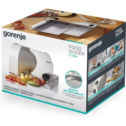 GORENJE R708A - Affettatrice elettrica 100W/230V in acciaio inox