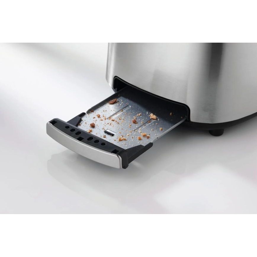 GORENJE T1000E - Tostapane a due fessure con griglia riscaldante 1000W/230V acciaio inox
