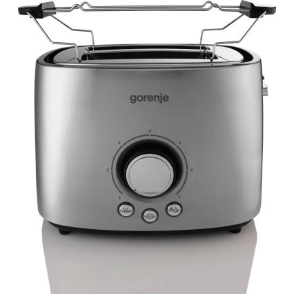 GORENJE T1000E - Tostapane a due fessure con griglia riscaldante 1000W/230V acciaio inox