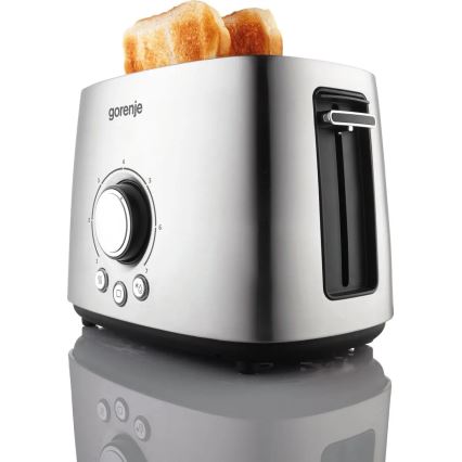 GORENJE T1000E - Tostapane a due fessure con griglia riscaldante 1000W/230V acciaio inox