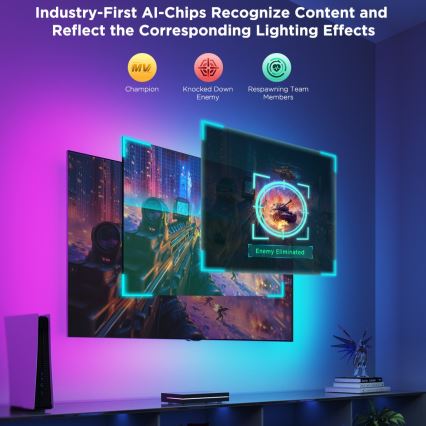 Govee - AI Sync Box 2 Retroilluminazione RGBICW per Smart TV 55-65 Wi-Fi