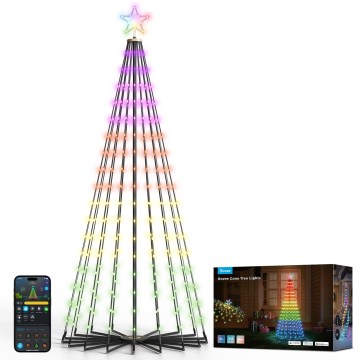 Govee - Albero di Natale a LED RGBIC con stella, 15W/230V, IP65, 1,8 m, Matter, Wi-Fi