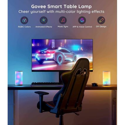 Govee - Aura SMART RGBIC Lampada da tavolo Wi-Fi