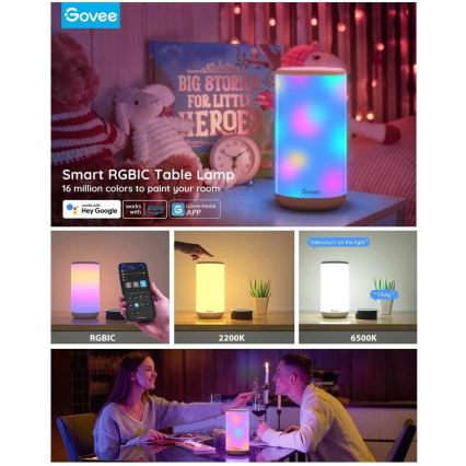 Govee - Aura SMART RGBIC Lampada da tavolo Wi-Fi