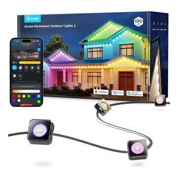 Govee - Catena di faretti LED RGBIC 30 m, Wi-Fi, compatibile con Matter, IP67