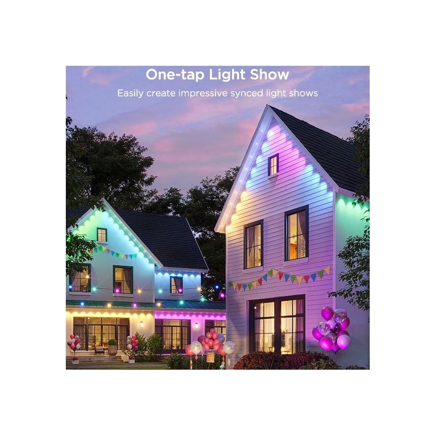 Govee - Catena di faretti LED RGBIC 30 m, Wi-Fi, compatibile con Matter, IP67