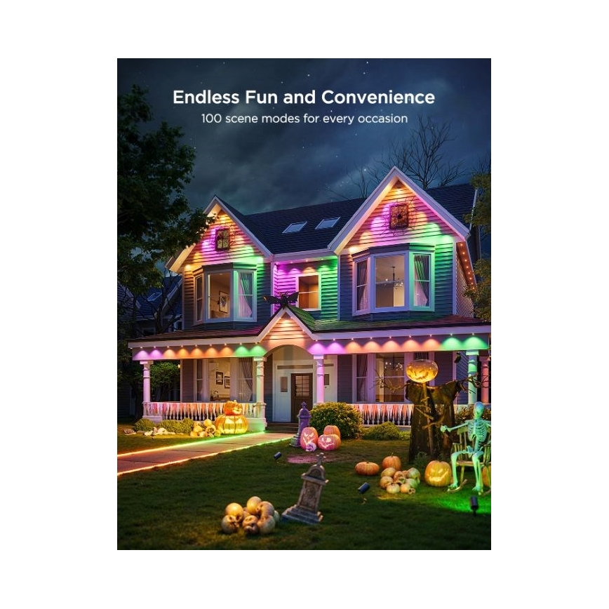 Govee - Catena di faretti LED RGBIC 30 m, Wi-Fi, compatibile con Matter, IP67