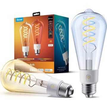 Govee - Confezione da 2 lampadine LED RGBWW dimmerabili Smart MATTER ST64 E27/5W/230V 2700-6500K Wi-Fi
