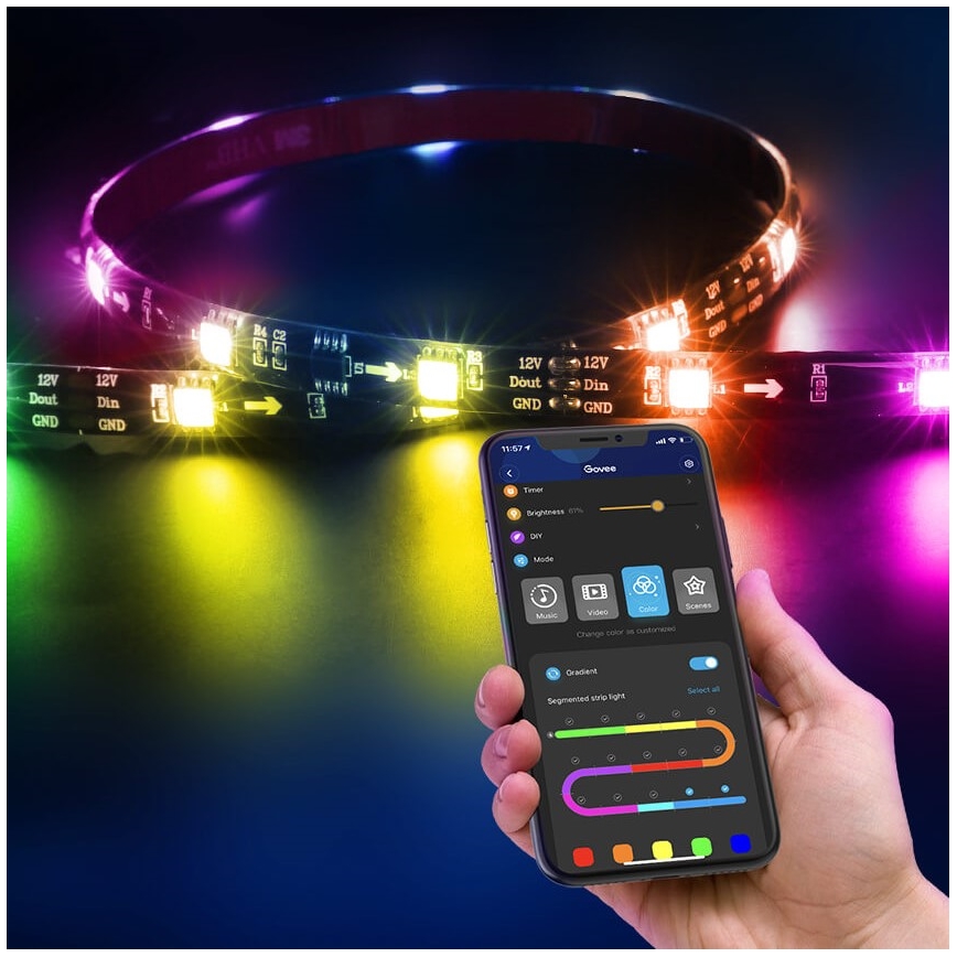 Govee - DreamView T2 DUAL TV 55-65 SMART LED retroilluminazione RGBIC Wi-Fi + telecomando