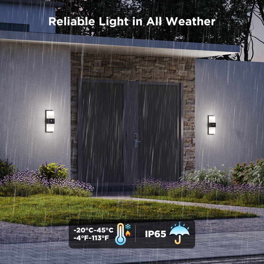Govee - Applique da esterno LED RGBIC dimmerabile con sensore MATTER LED/230V IP65 2700-6500K Wi-Fi