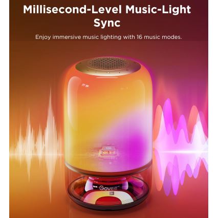 Govee - Lampada da scrivania dimmerabile LED RGBW con altoparlante integrato LED/36W/12V Wi-Fi