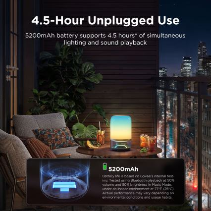 Govee - Lampada da scrivania dimmerabile LED RGBW con altoparlante integrato LED/36W/12V Wi-Fi