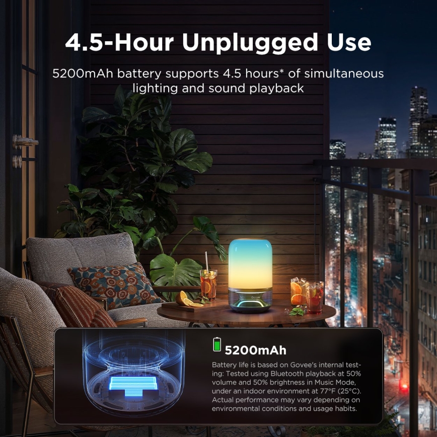 Govee - Lampada da scrivania dimmerabile LED RGBW con altoparlante integrato LED/36W/12V Wi-Fi