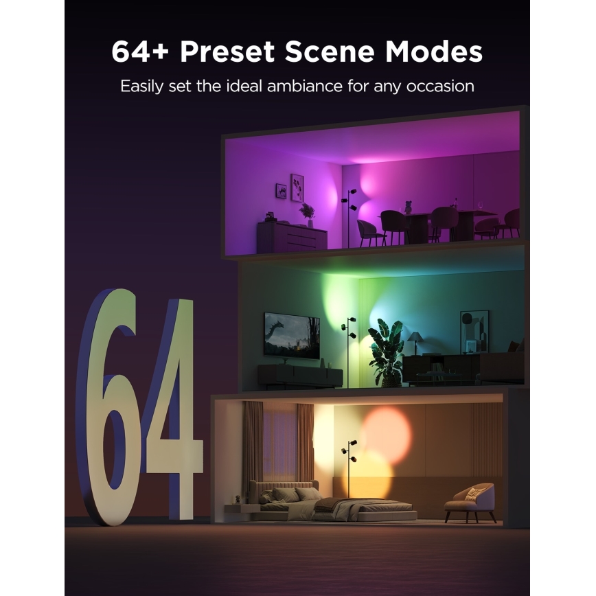 Govee - Lampada da terra dimmerabile LED RGBICWW TREE MATTER LED/48W/230V Wi-Fi