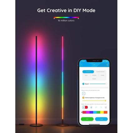 Govee - Lampada da terra LED RGBW dimmerabile LITE MATTER LED/24W/230V Wi-Fi