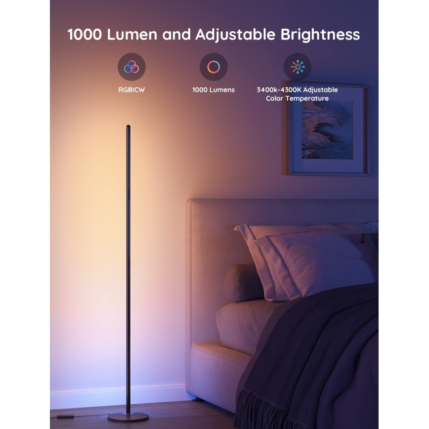 Govee - Lampada da terra LED RGBW dimmerabile LITE MATTER LED/24W/230V Wi-Fi