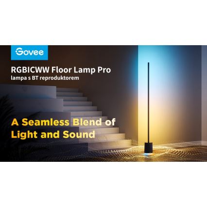 Govee - Lampada da terra dimmerabile a LED con altoparlante Pro RGBICWW 2200-6500K Wi-Fi + telecomando