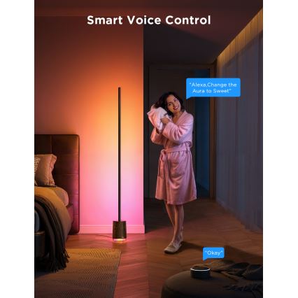 Govee - Lampada da terra dimmerabile a LED con altoparlante Pro RGBICWW 2200-6500K Wi-Fi + telecomando