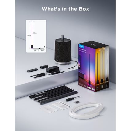 Govee - Lampada da terra dimmerabile a LED con altoparlante Pro RGBICWW 2200-6500K Wi-Fi + telecomando
