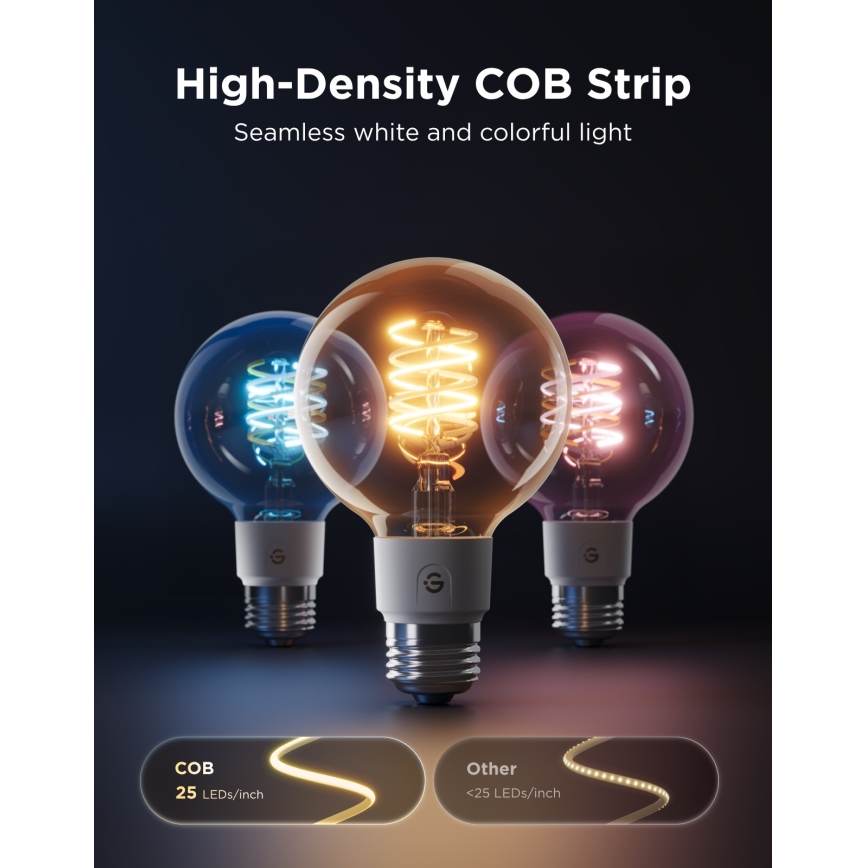 Govee - Lampadina LED RGBWW dimmerabile Smart MATTER G80 E27/5W/230V 2700-6500K Wi-Fi