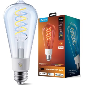 Govee - Lampadina LED RGBWW dimmerabile Smart MATTER ST64 E27/5W/230V 2700-6500K Wi-Fi