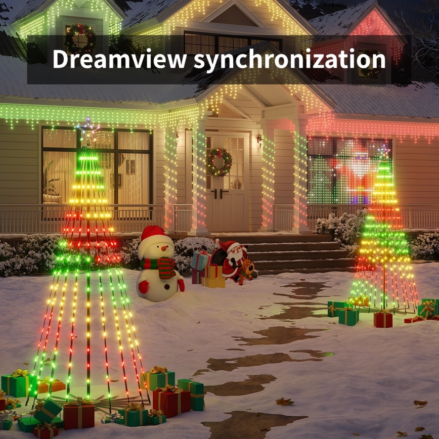 Govee - Albero di Natale a LED RGBIC con stella, 15W/230V, IP65, 1,8 m, Matter, Wi-Fi