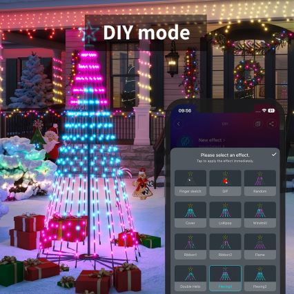 Govee - Albero di Natale a LED RGBIC con stella, 15W/230V, IP65, 1,8 m, Matter, Wi-Fi