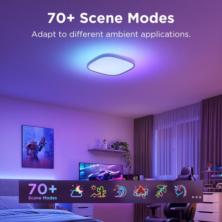 Govee - LED RGBIC Plafoniera con dimmer LED/24W/230V 2700-6500K Wi-Fi