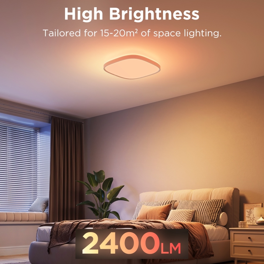 Govee - LED RGBIC Plafoniera con dimmer LED/24W/230V 2700-6500K Wi-Fi