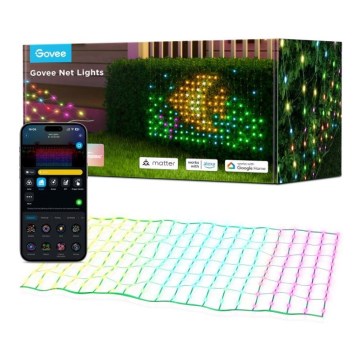 Govee - LED RGBIC Rete luminosa da esterno 143x85cm Wi-Fi Matter IP65