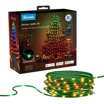 Govee - LED RGBICW Catena luminosa natalizia per esterni 2700-6500K 20m Wi-Fi Matter IP65