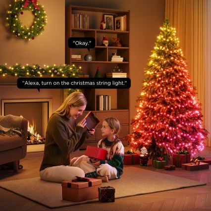 Govee - LED RGBICW Catena luminosa natalizia per esterni 2700-6500K 20m Wi-Fi Matter IP65