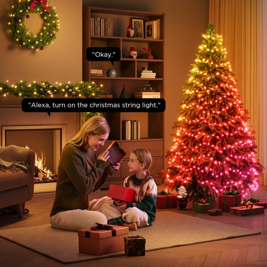 Govee - LED RGBICW Catena luminosa natalizia per esterni 2700-6500K 20m Wi-Fi Matter IP65