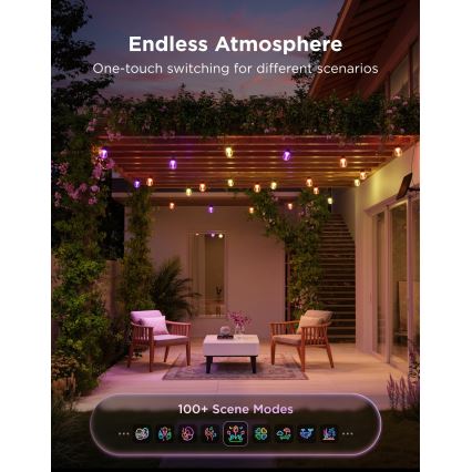 Govee - LED RGBICW Catena luminosa solare 8xLED/6W/5V Wi-Fi Matter IP67