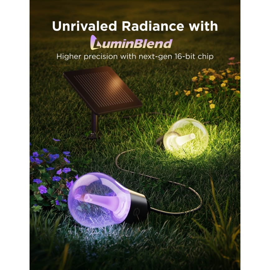 Govee - LED RGBICW Catena luminosa solare 8xLED/6W/5V Wi-Fi Matter IP67