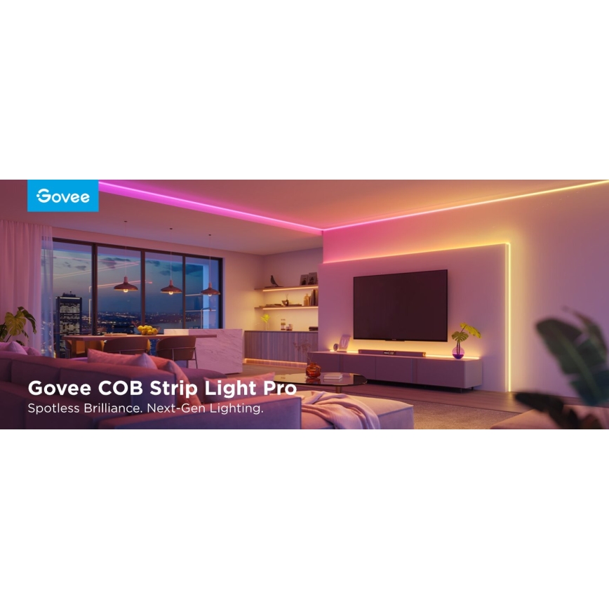 Govee - LED RGBICW Striscia dimmerabile COB 3780 diodi 3m Wi-Fi Matter