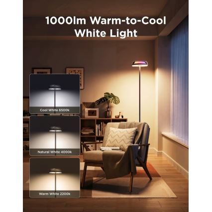 Govee - Lampada da terra dimmerabile LED RGBICWW UPLIGHTER MATTER LED/24W/230V Wi‑Fi