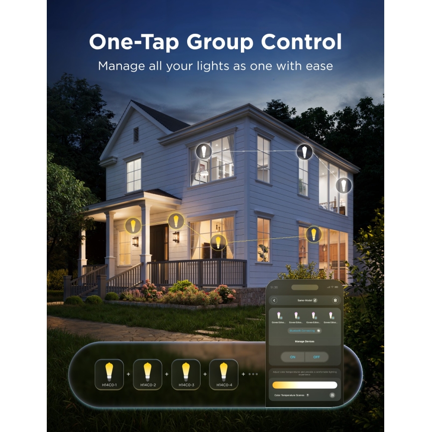Govee - Lampadina LED RGBWW dimmerabile Smart MATTER ST64 E27/5W/230V 2700-6500K Wi-Fi