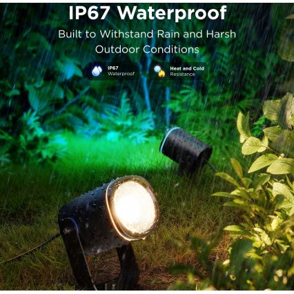 Govee - SET 2x LED RGBWW Proiettore dimmerabile LED/12W/230V IP67 2700-6500K Wi-Fi