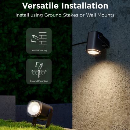 Govee - SET 2x LED RGBWW Proiettore dimmerabile LED/12W/230V IP67 2700-6500K Wi-Fi