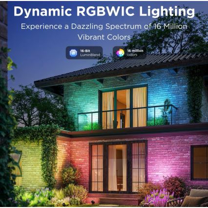 Govee - SET 2x LED RGBWW Proiettore dimmerabile LED/12W/230V IP67 2700-6500K Wi-Fi