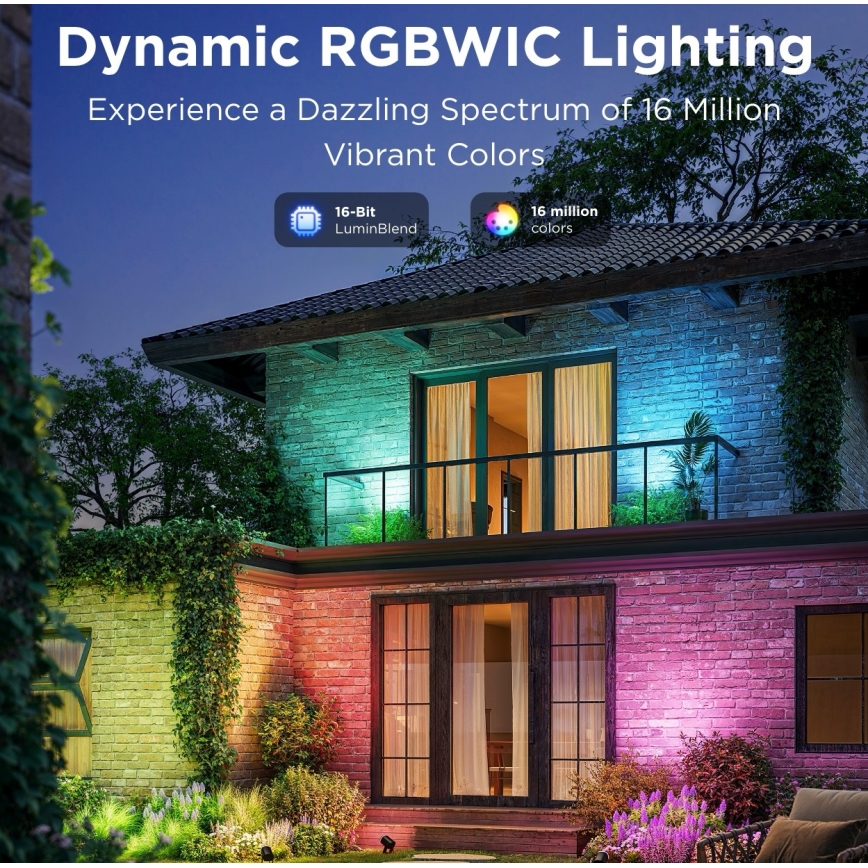 Govee - SET 2x LED RGBWW Proiettore dimmerabile LED/12W/230V IP67 2700-6500K Wi-Fi