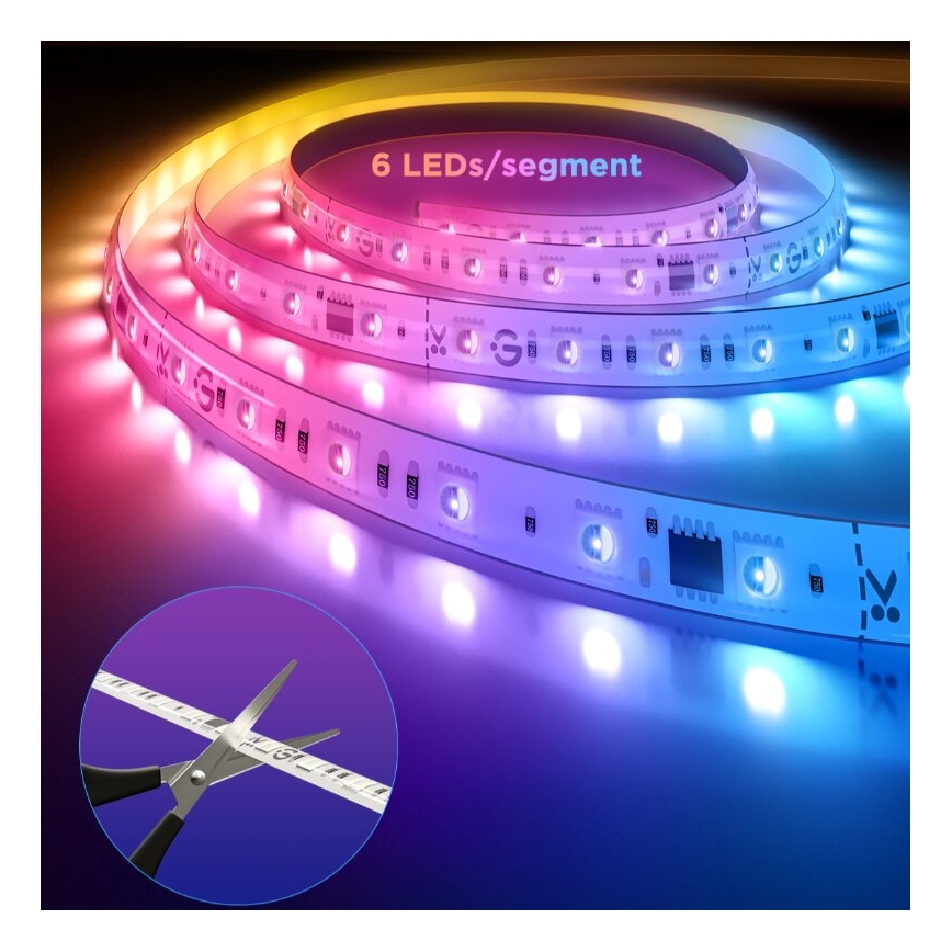 Govee - LED RGBWWIC Striscia di prolunga dimmerabile Striscia luminosa 2 Pro 1m Wi-Fi Materia