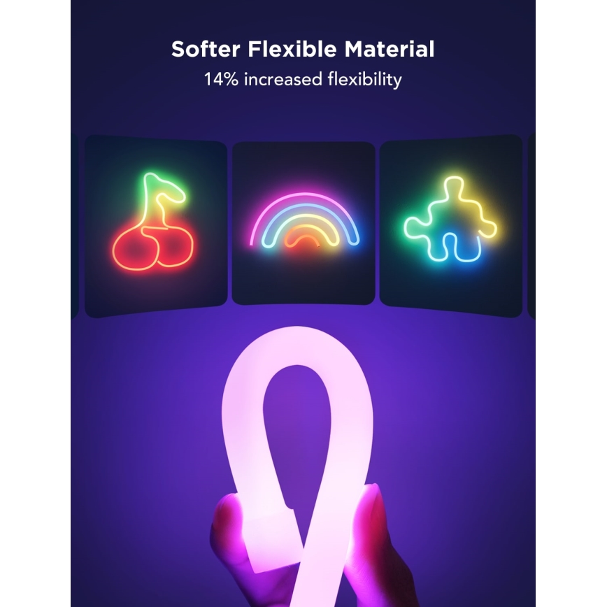 Govee - Neon 2 MATTER pieghevole Striscia LED 5m RGBIC Wi-Fi IP67