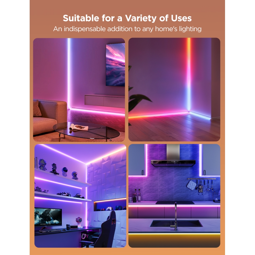 Govee - Neon MATTER LED binario d'angolo 5m RGBIC Wi-Fi