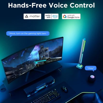 Govee - Pannelli luminosi Smart RGBIC Gaming Pro compatibili con Matter e Wi-Fi