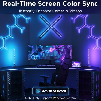 Govee - Pannelli luminosi Smart RGBIC Gaming Pro compatibili con Matter e Wi-Fi