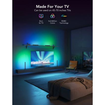 Govee - Pannello LED SMART RGBIC 38 cm per TV 43-75 - 2 pezzi Wi-Fi
