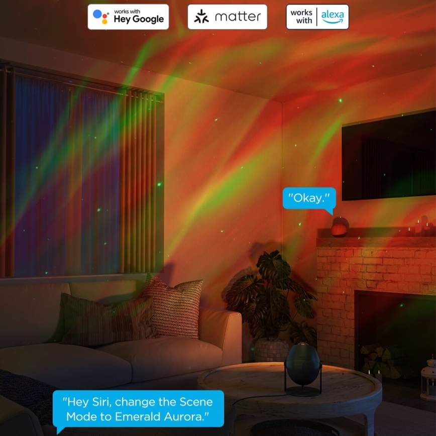 Govee - Proiettore di luce LED RGBW Galaxy Pro Wi-Fi Materia