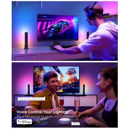 Govee - SET 2x Flow Plus SMART LED TV & Gaming - RGBICWW Wi-Fi